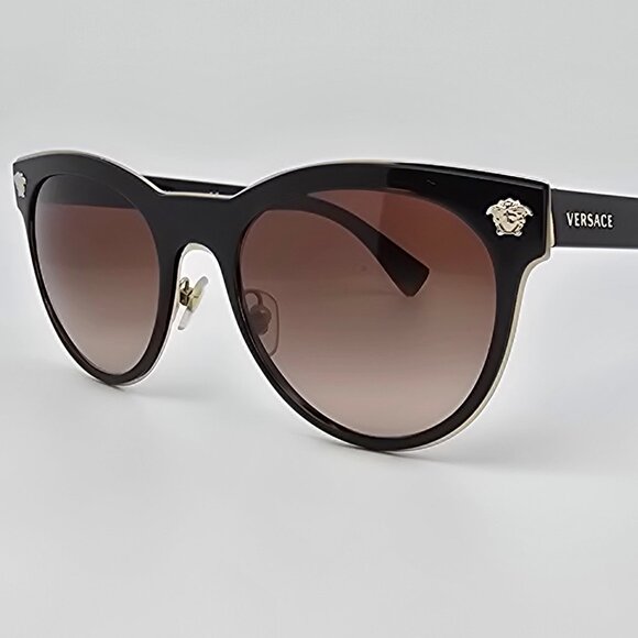 Versace Mod 2198 1252/13 Havana Gold Frame Brown Gradient Lens Sunglasses w Case main image 7